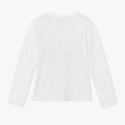 Lanvin-Girls White Long Sleeve Tee | Childrensalon Outlet