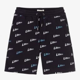 Lanvin-Navy Blue Cotton Jersey Shorts  | Childrensalon Outlet
