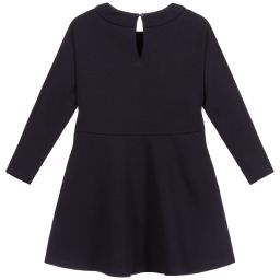 Lanvin-Navy Blue Jersey Belt Dress | Childrensalon Outlet