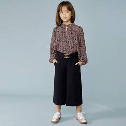 Lanvin-Navy Blue Wide Leg Trousers | Childrensalon Outlet