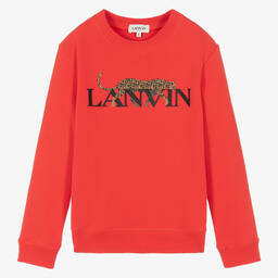 Lanvin-Teen Boys Red Cotton Sweatshirt | Childrensalon Outlet