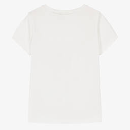 Lanvin-Teen Girls Ivory Cotton Bunny T-Shirt | Childrensalon Outlet