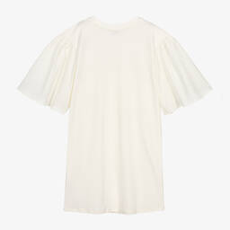 Lanvin-Teen Girls Ivory Organic Cotton Bow Dress | Childrensalon Outlet
