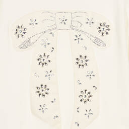 Lanvin-Teen Girls Ivory Organic Cotton Bow Dress | Childrensalon Outlet