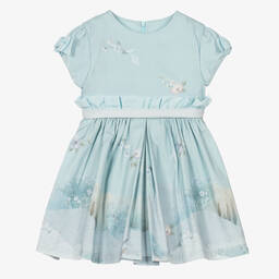 Lapin House-Бирюзовое платье с цветами | Childrensalon Outlet