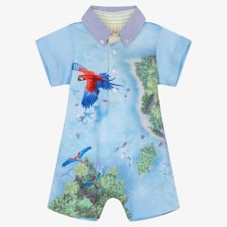 Lapin House-Baby Boys Blue Cotton Shortie | Childrensalon Outlet
