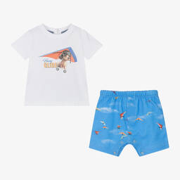Lapin House-Baby Boys Blue Cotton Shorts Gift Set | Childrensalon Outlet