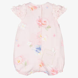 Lapin House-Baby Girls Pink Cotton Floral Shortie | Childrensalon Outlet