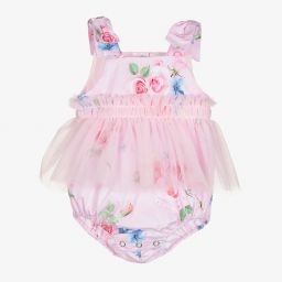 Lapin House-تبّان قطن لون زهري وأزرق بطبعة ورود للمولودات | Childrensalon Outlet