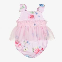 Lapin House-تبّان قطن لون زهري وأزرق بطبعة ورود للمولودات | Childrensalon Outlet