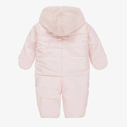 Lapin House-Baby Girls Pink Reversible Snowsuit | Childrensalon Outlet
