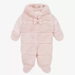 Lapin House-Baby Girls Pink Reversible Snowsuit | Childrensalon Outlet