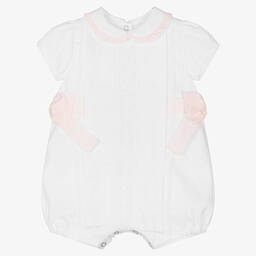 Lapin House-Baby Girls White Cotton & Lace Shortie | Childrensalon Outlet