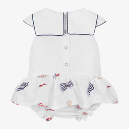 Lapin House-Baby Girls White Cotton Nautical Dress | Childrensalon Outlet