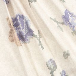 Lapin House-Бежево-голубое платье с цветами | Childrensalon Outlet