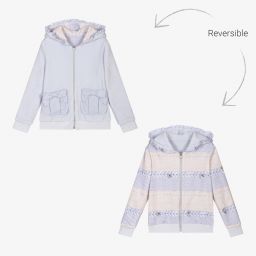 Lapin House-طقم ليغنغز قطيفة لون أزرق وبيج للبنات | Childrensalon Outlet