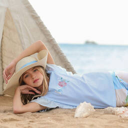 Lapin House-Blue Cotton Leggings Set | Childrensalon Outlet