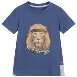 Lapin House-Blue Cotton T-Shirt | Childrensalon Outlet