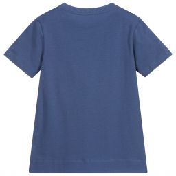 Lapin House-Blue Cotton T-Shirt | Childrensalon Outlet