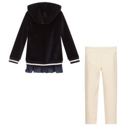 Lapin House-Комплект с синим топом с медвежонком и золотистыми легинсами | Childrensalon Outlet