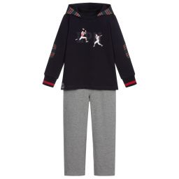 Lapin House-Серо-голубой спортивный костюм из хлопка | Childrensalon Outlet