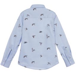 Lapin House-Blue & Grey Duck Cotton Shirt | Childrensalon Outlet