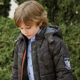 Lapin House-Blue & Grey Duck Cotton Shirt | Childrensalon Outlet