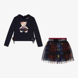 Lapin House-Blue Jersey & Tulle Skirt Set | Childrensalon Outlet