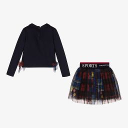Lapin House-Blue Jersey & Tulle Skirt Set | Childrensalon Outlet