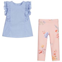 Lapin House-Голубой топ с оранжевыми легинсами | Childrensalon Outlet