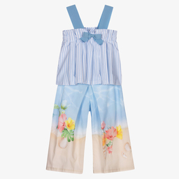 Lapin House-Blue Striped Trouser Set | Childrensalon Outlet