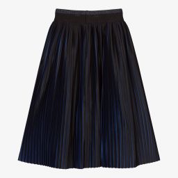 Lapin House-Blue Viscose Pleated Skirt | Childrensalon Outlet
