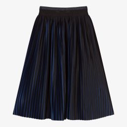 Lapin House-Blue Viscose Pleated Skirt | Childrensalon Outlet