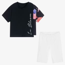 Lapin House-Синяя футболка и белые шорты из хлопка | Childrensalon Outlet