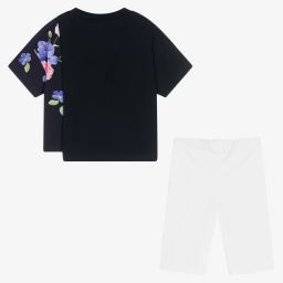 Lapin House-Синяя футболка и белые шорты из хлопка | Childrensalon Outlet