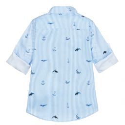 Lapin House-Blue & White Stripe Shirt | Childrensalon Outlet