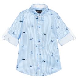 Lapin House-Blue & White Stripe Shirt | Childrensalon Outlet
