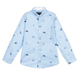 Lapin House-Blue & White Stripe Shirt | Childrensalon Outlet