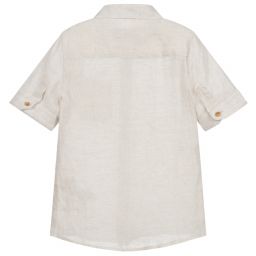 Lapin House-Boys Beige Linen Shirt | Childrensalon Outlet