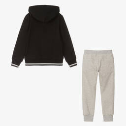 Lapin House-Черно-серый спортивный костюм из хлопка | Childrensalon Outlet