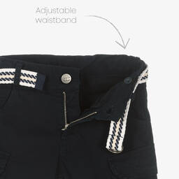 Lapin House-Boys Blue Cotton Cargo Shorts | Childrensalon Outlet