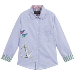 Lapin House-Boys Blue Cotton Shirt | Childrensalon Outlet