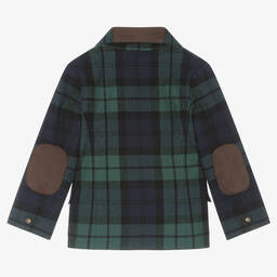 Lapin House-Boys Blue & Green Tartan Cotton Blazer | Childrensalon Outlet