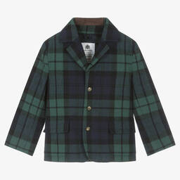 Lapin House-Boys Blue & Green Tartan Cotton Blazer | Childrensalon Outlet