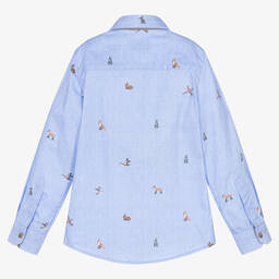 Lapin House-Голубая рубашка из хлопка оксфорд | Childrensalon Outlet