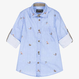 Lapin House-Голубая рубашка из хлопка оксфорд | Childrensalon Outlet