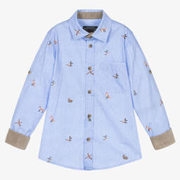 Lapin House-Голубая рубашка из хлопка оксфорд | Childrensalon Outlet