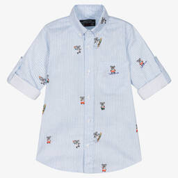 Lapin House-Хлопковая рубашка в голубую полоску с коалами | Childrensalon Outlet