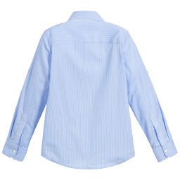 Lapin House-Boys Blue Striped Cotton Shirt | Childrensalon Outlet