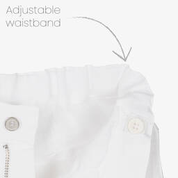 لابين هاوس-طقم شورت كتان لون أبيض وأزرق للأولاد | Childrensalon Outlet